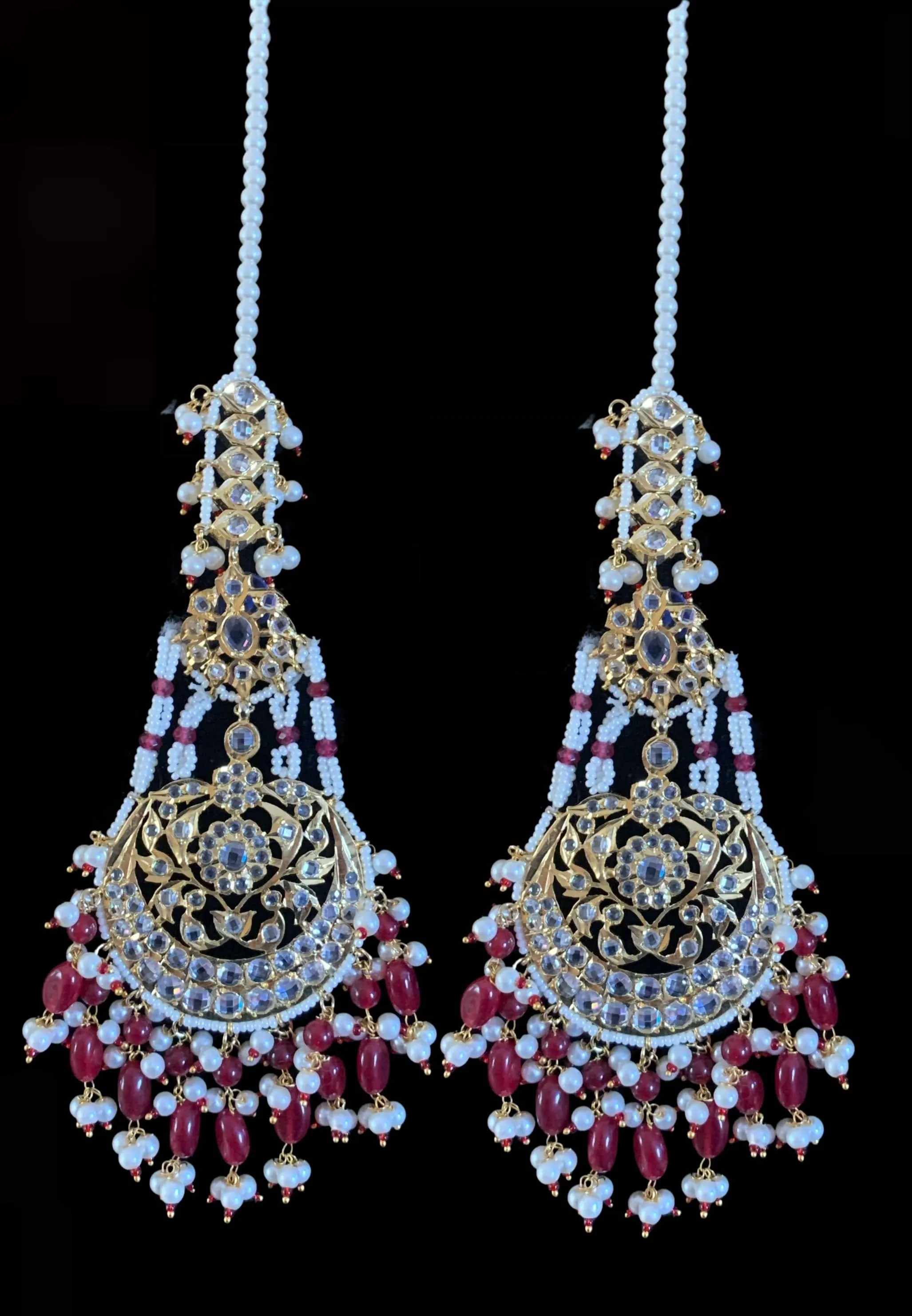 DER171  Romana ruby  statement jhoomar earrings ( READY TO SHIP )