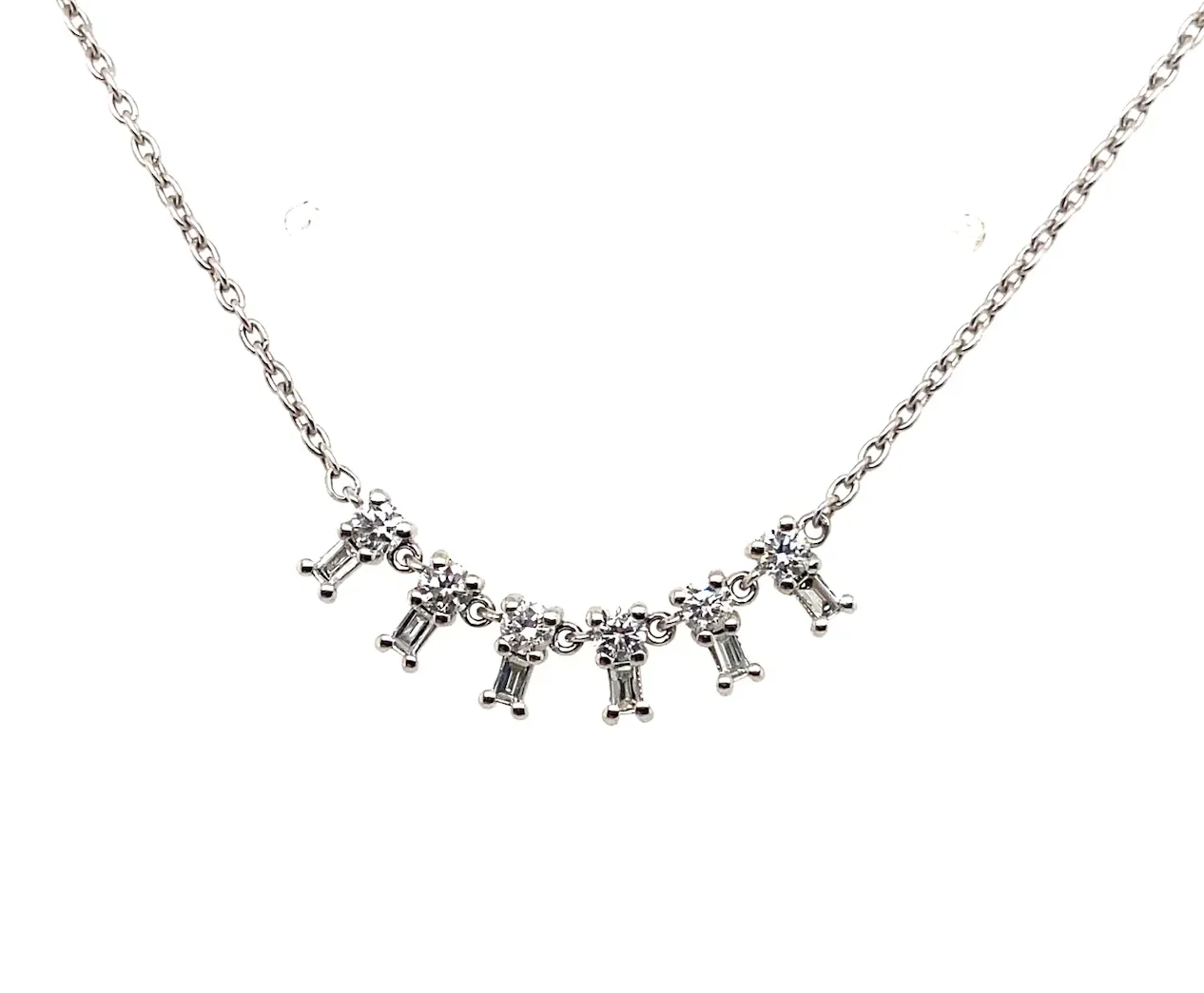 Diamond Baguette Dangle Necklace
