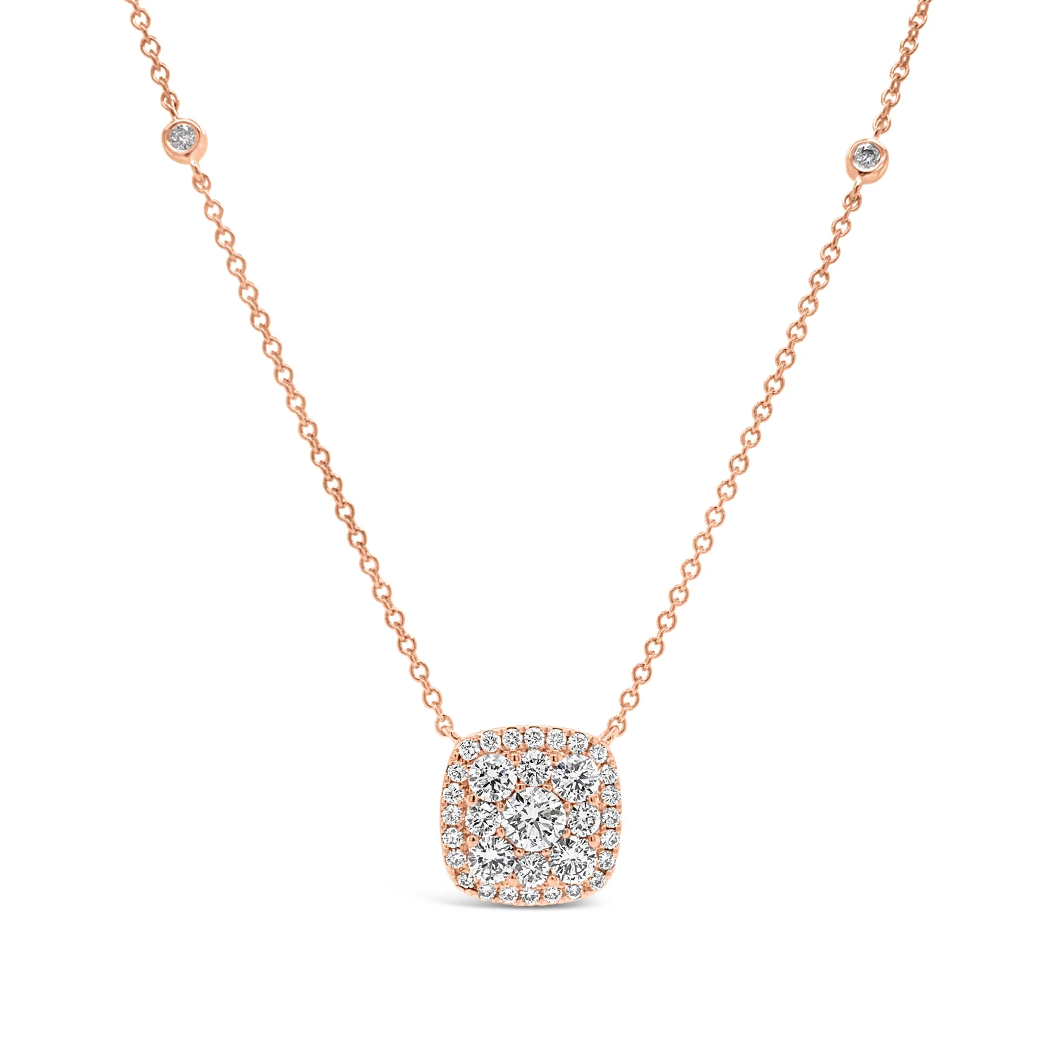 Diamond Cushion Pendant Necklace