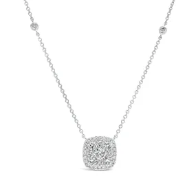 Diamond Cushion Pendant Necklace