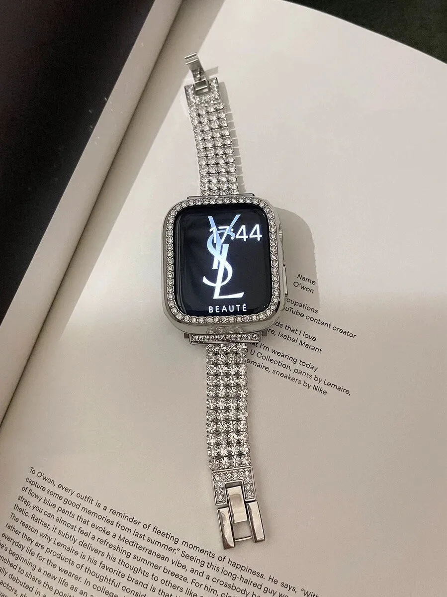 Diamond Encrusted Bracelet iWatch Band Series 1 2 3 4 5 6 7 8 9 Ultra Generation 38mm 40mm 41mm 42mm 44mm 45mm 49mm Chain Apple Watch Strap