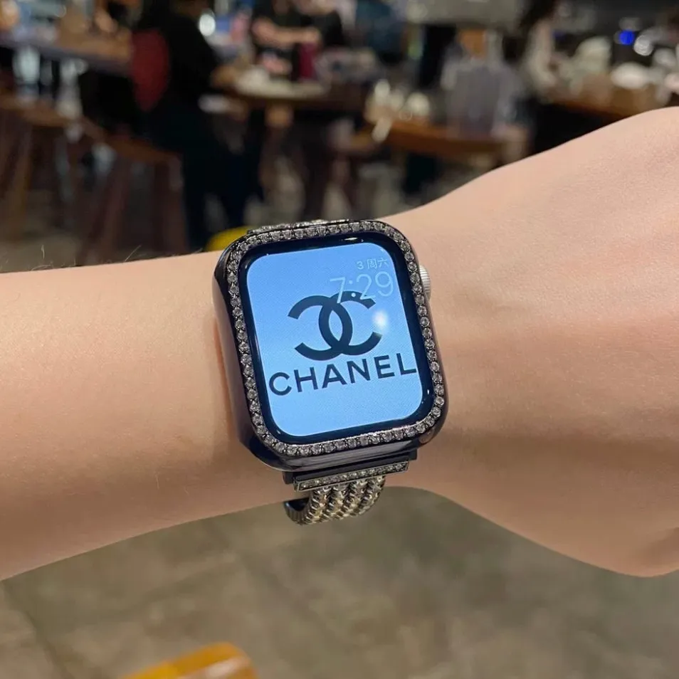 Diamond Encrusted Bracelet iWatch Band Series 1 2 3 4 5 6 7 8 9 Ultra Generation 38mm 40mm 41mm 42mm 44mm 45mm 49mm Chain Apple Watch Strap