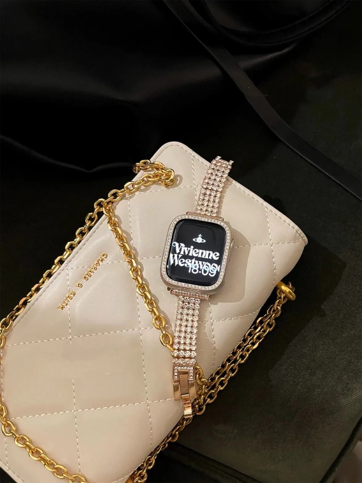 Diamond Encrusted Bracelet iWatch Band Series 1 2 3 4 5 6 7 8 9 Ultra Generation 38mm 40mm 41mm 42mm 44mm 45mm 49mm Chain Apple Watch Strap