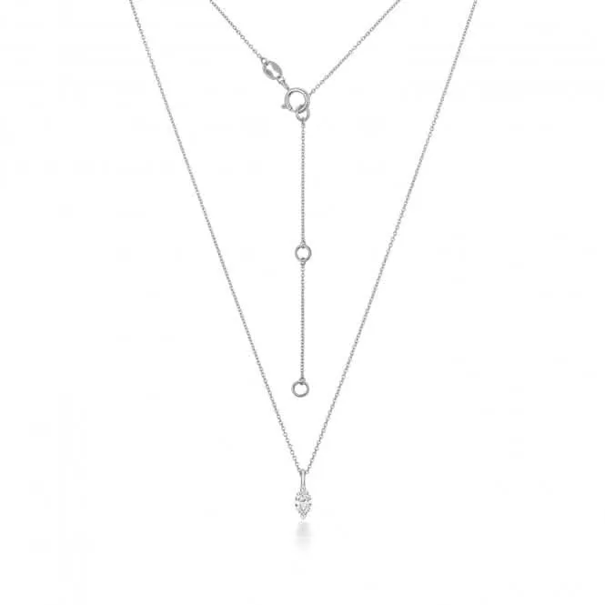 Diamond Jewellery 18ct White Gold Marquise Cut Diamond Necklace - NDQ159W
