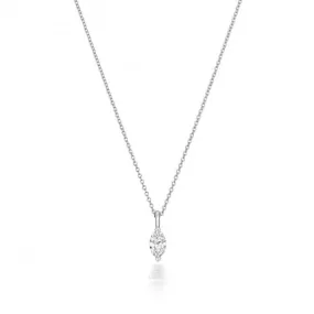 Diamond Jewellery 18ct White Gold Marquise Cut Diamond Necklace - NDQ159W