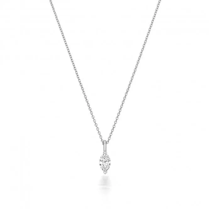 Diamond Jewellery 18ct White Gold Marquise Cut Diamond Necklace - NDQ159W