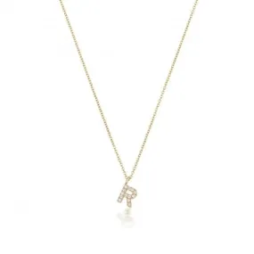 Diamond Jewellery Luxury 18ct Gold Diamond Initial Necklace NDQ154/R