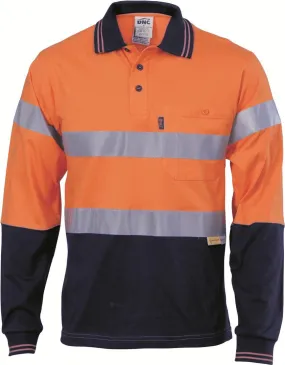DNC Hi Vis Cool Breeze Cotton Jersey Polo With CSR R/Tape L/S (3916)
