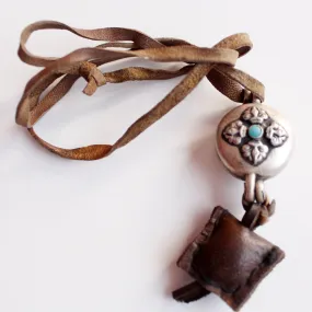 Double Dorjee White Metal Ghau Locket