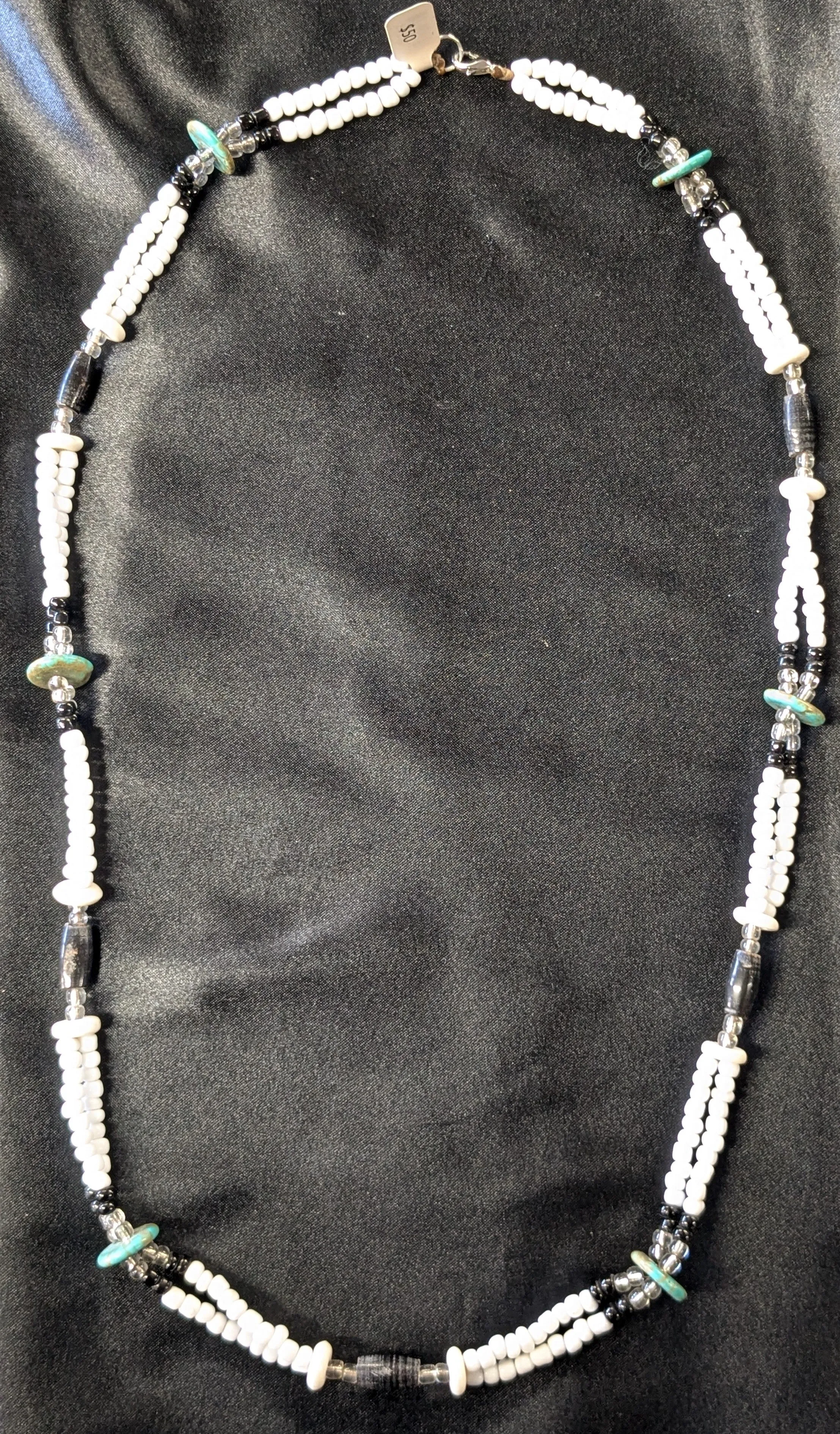 Double Strand Pony Bead Necklace