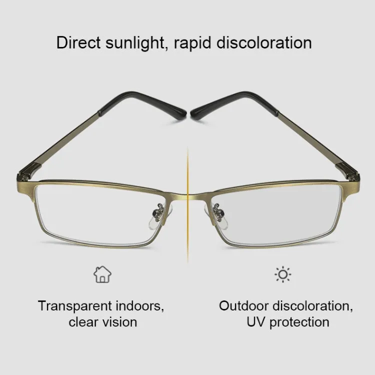 Dual-purpose Photochromic Presbyopic Glasses,  1.00D(Gold)