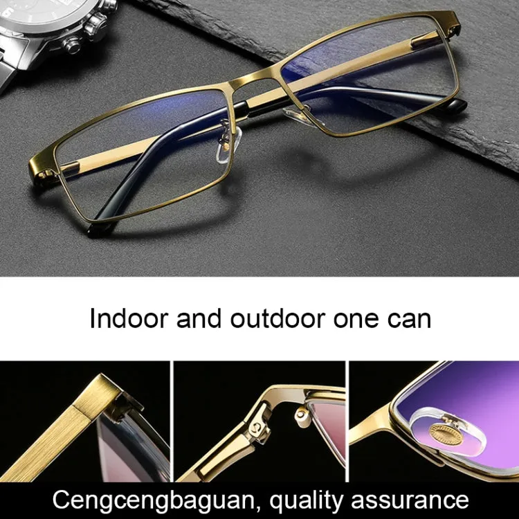 Dual-purpose Photochromic Presbyopic Glasses,  1.00D(Gold)