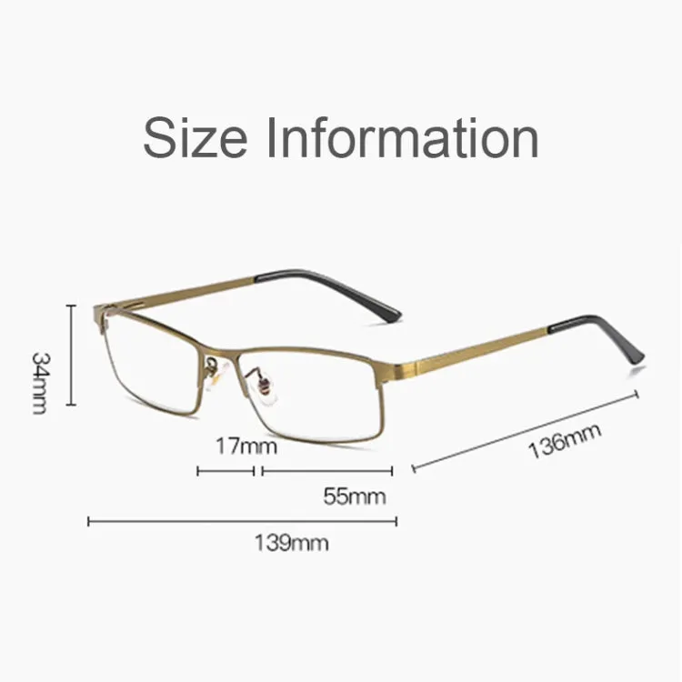 Dual-purpose Photochromic Presbyopic Glasses,  1.00D(Gold)