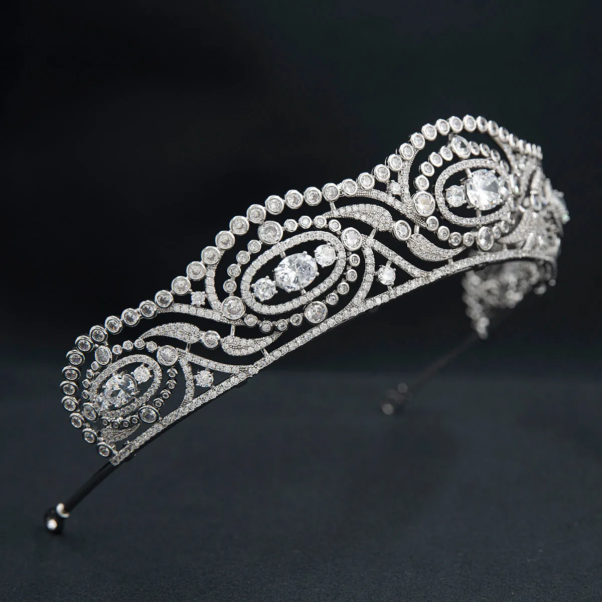 Duchess of Calabria's Replica Tiara,Cubic Zirconia Royal Tiara for Wedding,CH10375