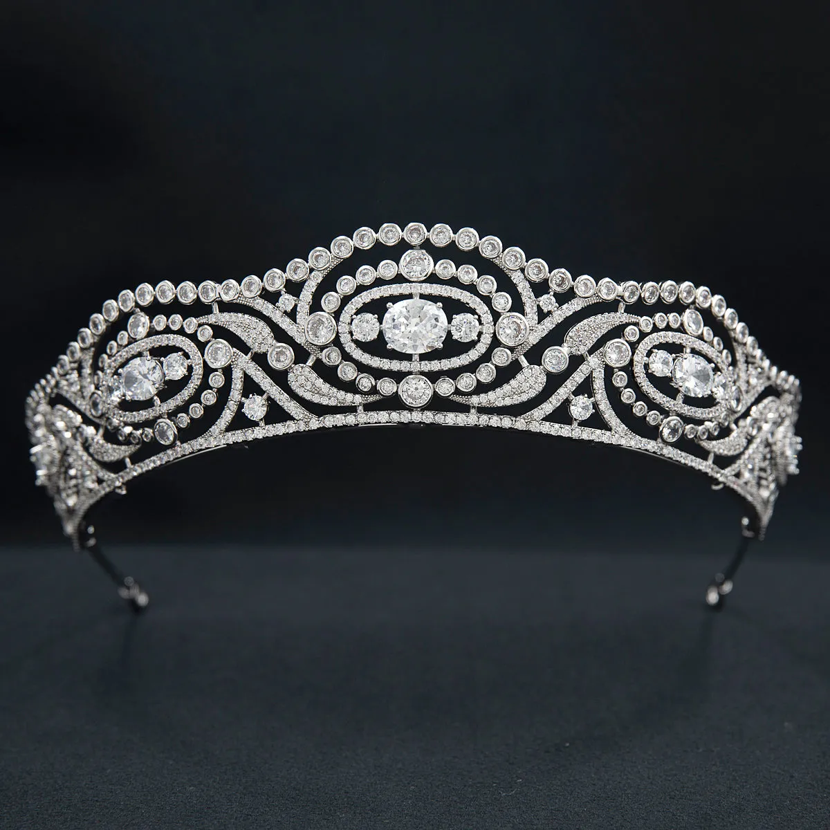 Duchess of Calabria's Replica Tiara,Cubic Zirconia Royal Tiara for Wedding,CH10375