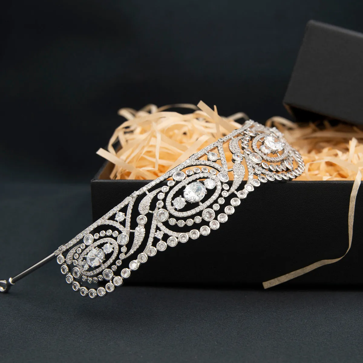 Duchess of Calabria's Replica Tiara,Cubic Zirconia Royal Tiara for Wedding,CH10375