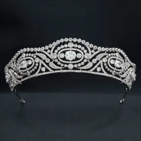 Duchess of Calabria's Replica Tiara,Cubic Zirconia Royal Tiara for Wedding,CH10375