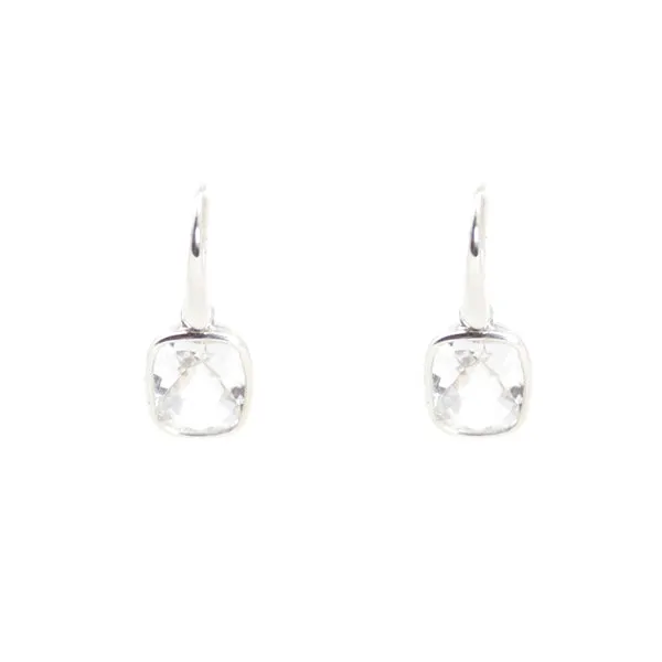 Earrings - Dangle Crystal Quartz & Sterling Silver