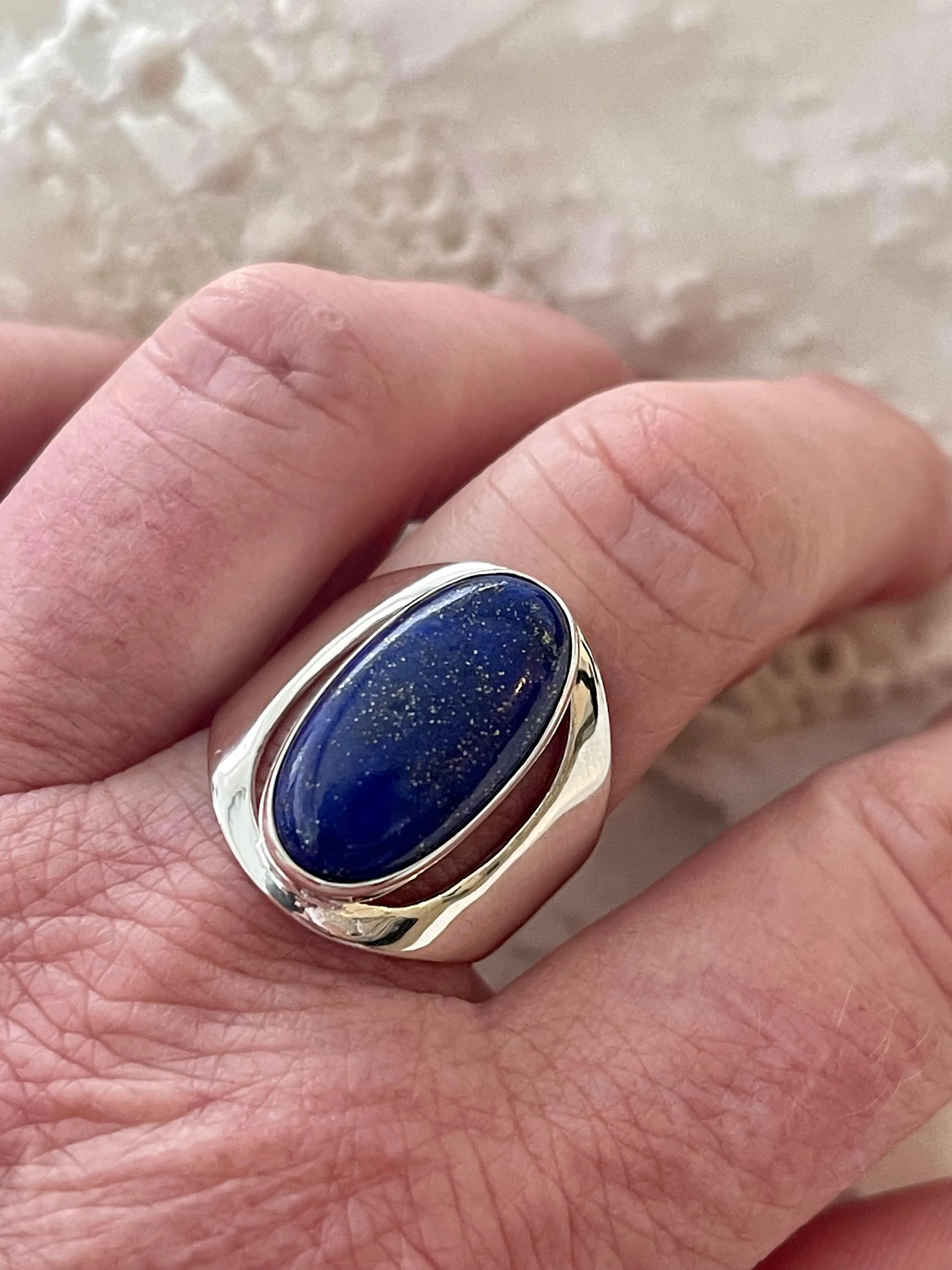 Earth Stone Lapis Lazuli Ring