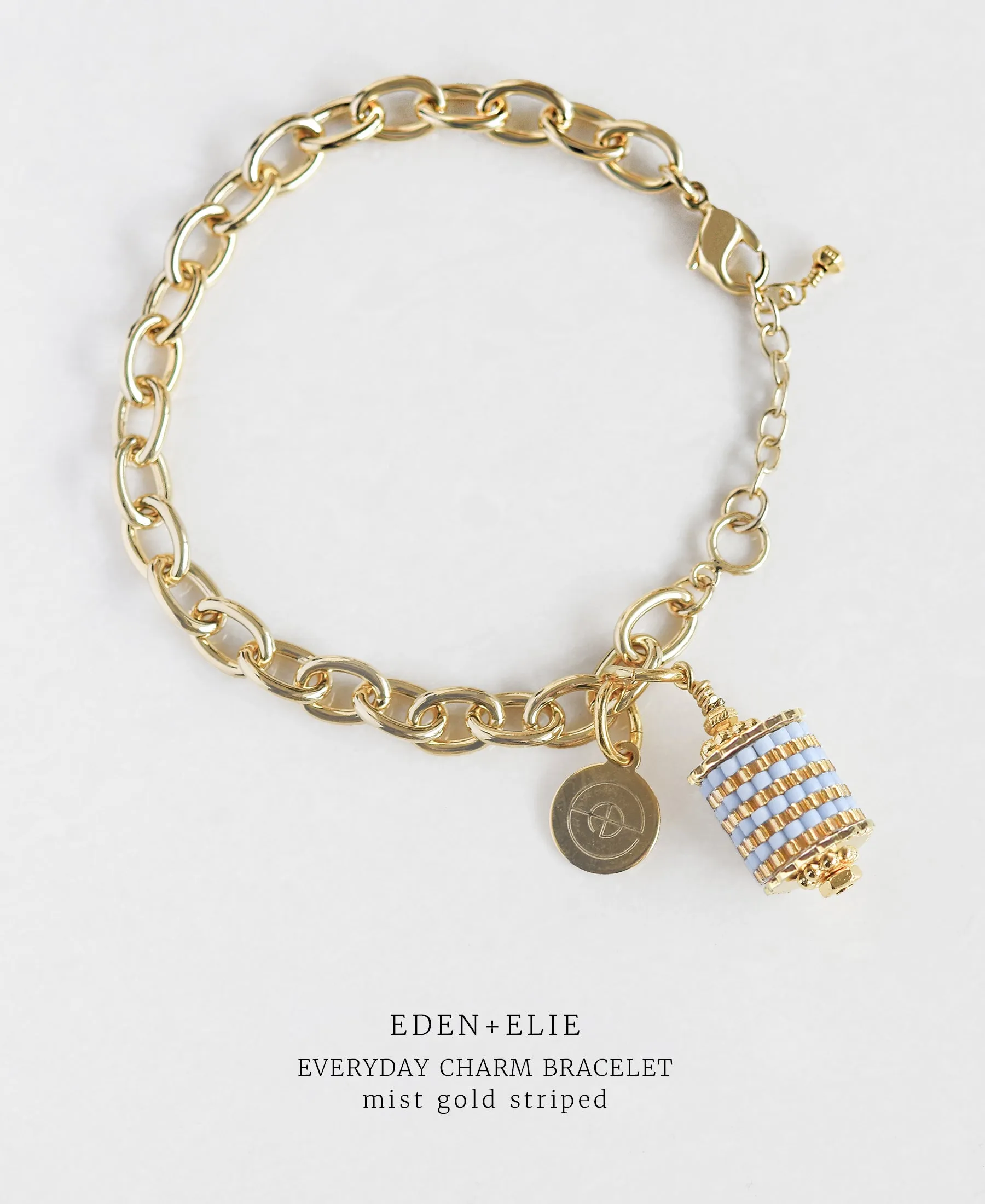 EDEN   ELIE Everyday Gold Charm Bracelet  - mist gold striped