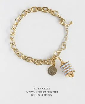 EDEN   ELIE Everyday Gold Charm Bracelet  - mist gold striped