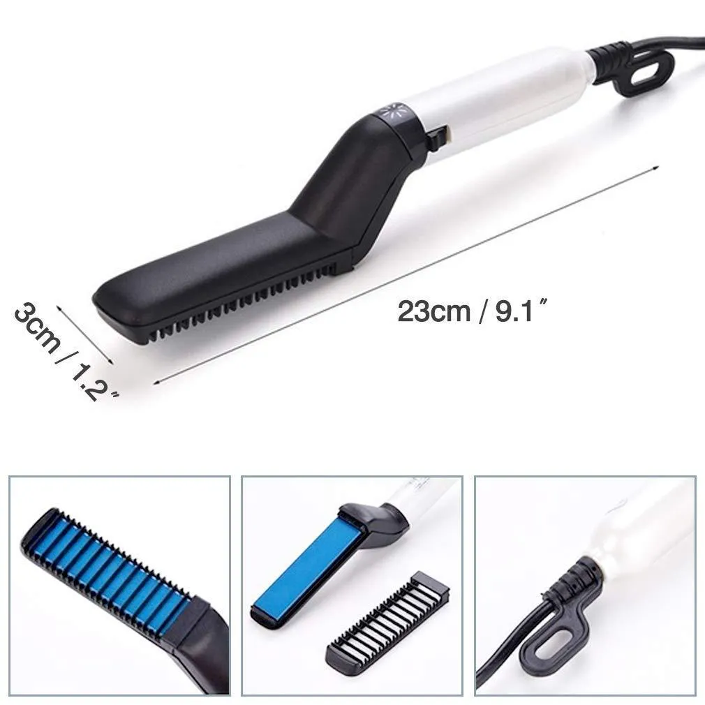 Electric Beard Straightener for Men - Professional Quick Styling Comb for Frizz-Free Beard