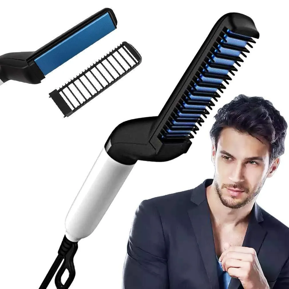 Electric Beard Straightener for Men - Professional Quick Styling Comb for Frizz-Free Beard