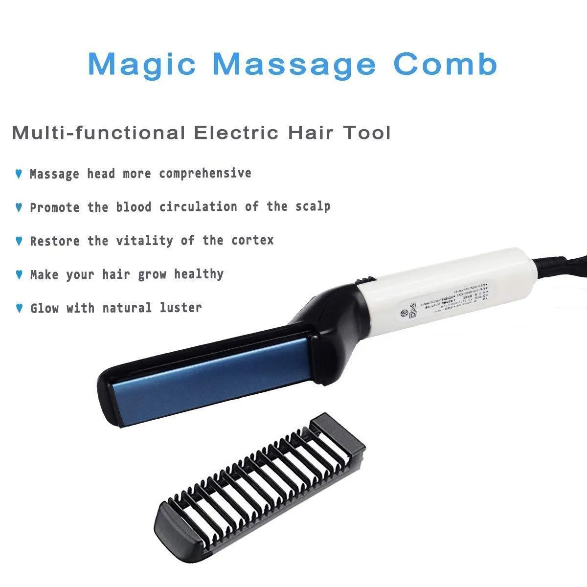 Electric Beard Straightener for Men - Professional Quick Styling Comb for Frizz-Free Beard