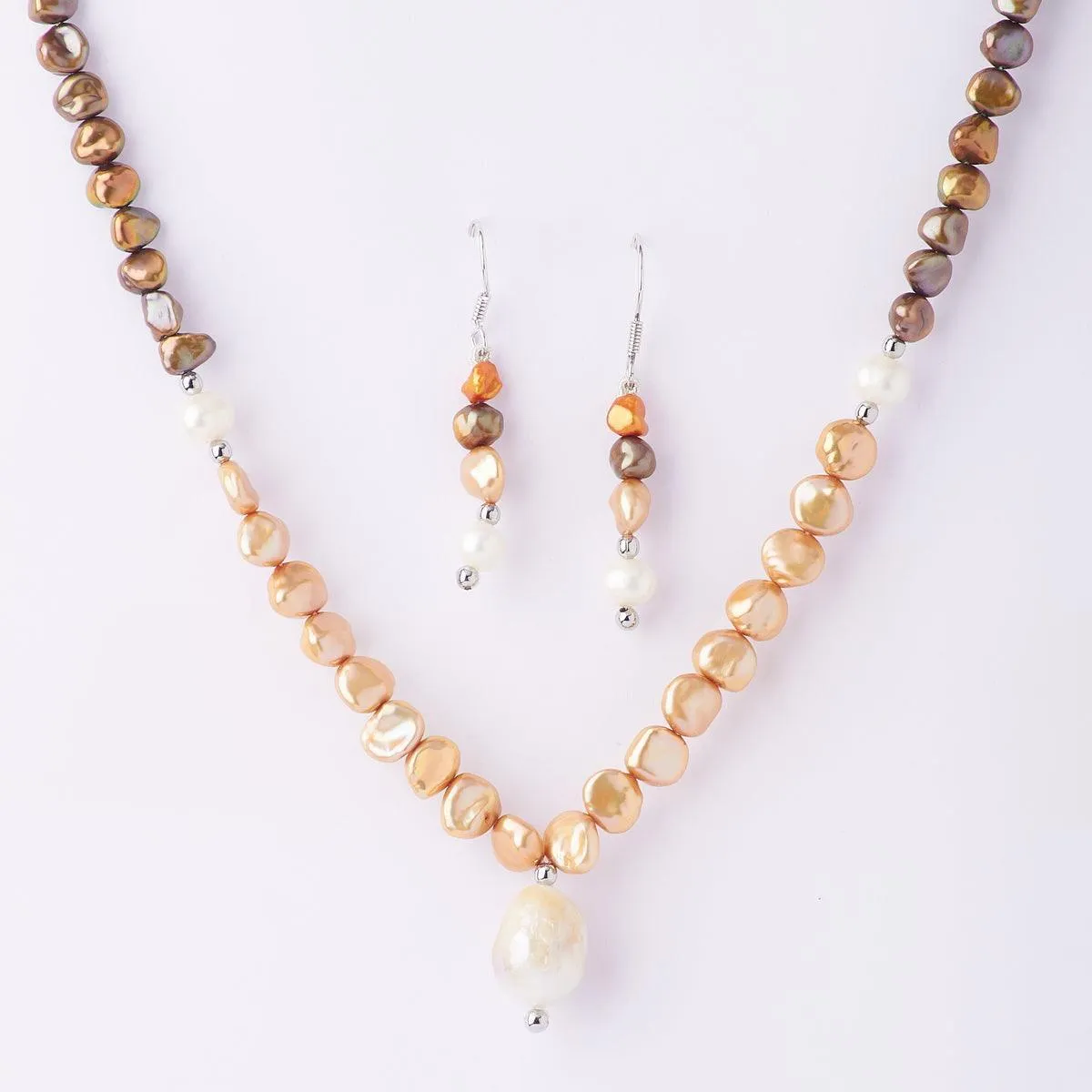 Elegant Dyed Pearl Necklace Set