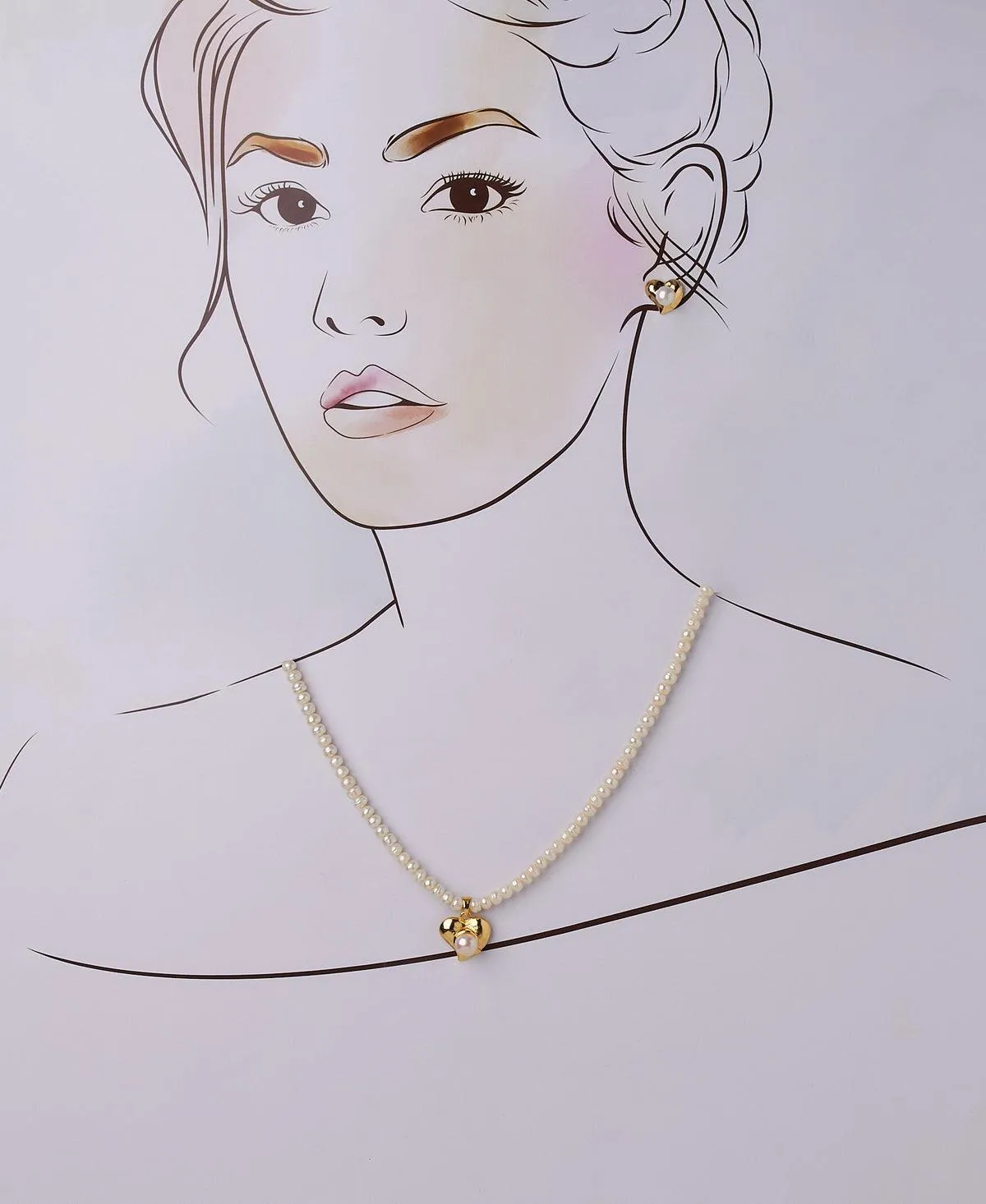 Elegant Real Pearl Necklace Set