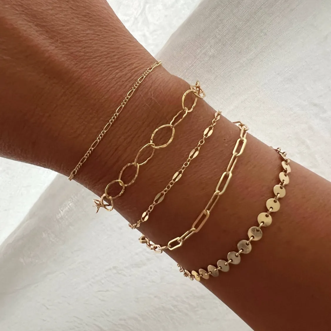 Elise Gold Filled Paperclip Chain Bracelet