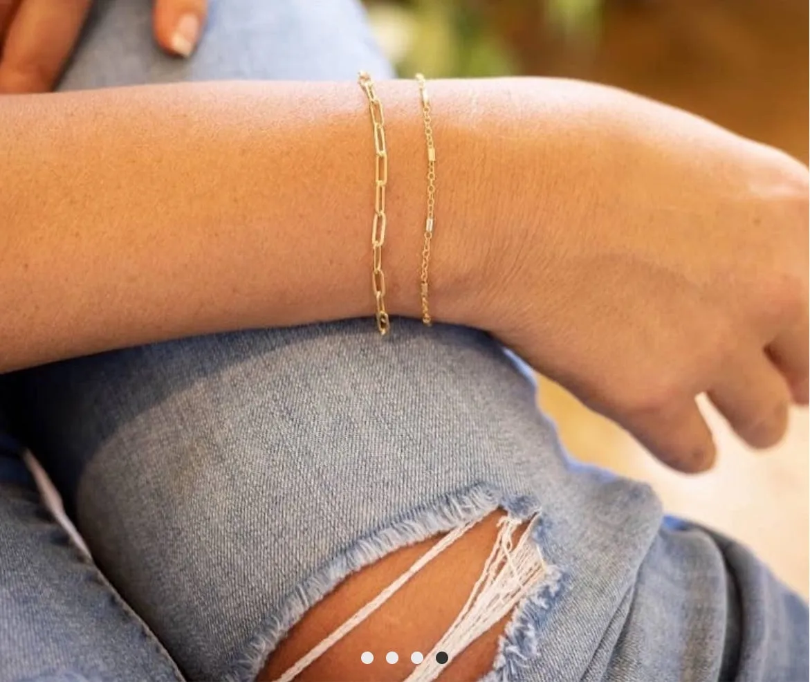Elise Gold Filled Paperclip Chain Bracelet