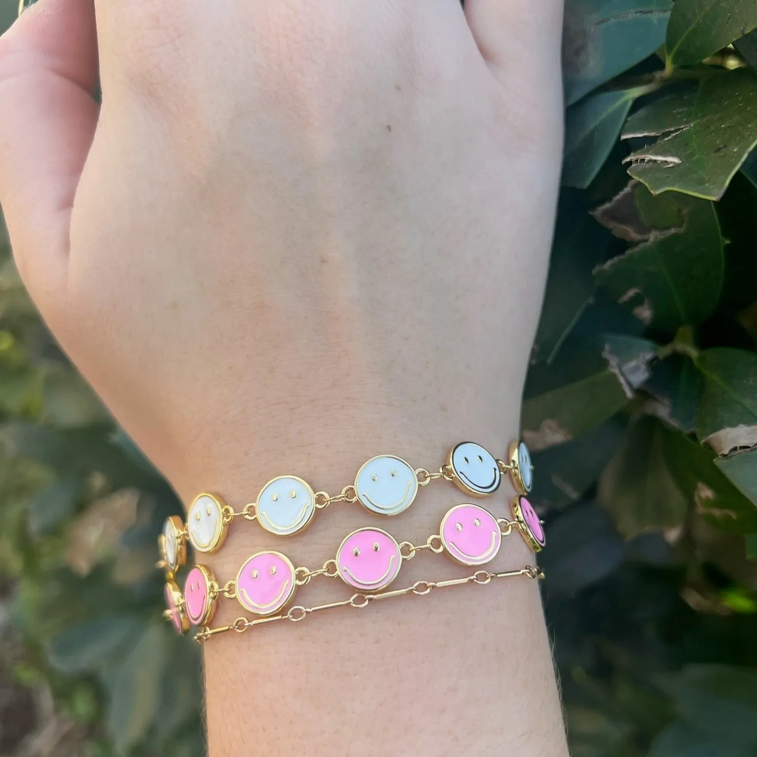 Enamel Smiley Bracelet