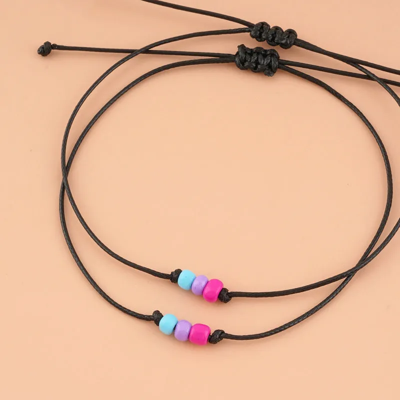 European And American Creative Personality Three-color Rice Bead Beaded Weaving