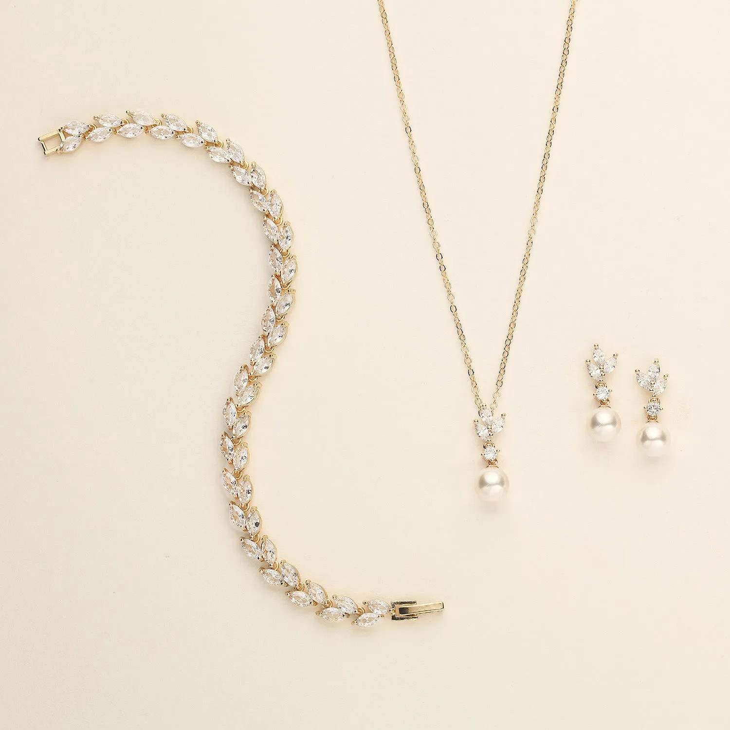 Eve Pearl CZ Jewelry Set