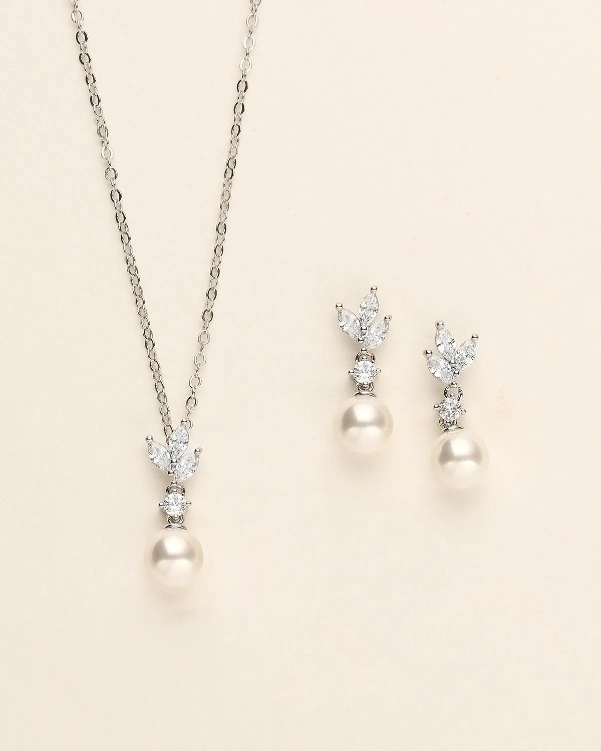 Eve Pearl CZ Jewelry Set