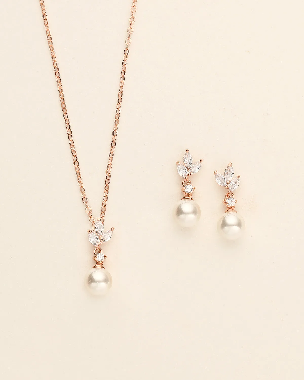 Eve Pearl CZ Jewelry Set