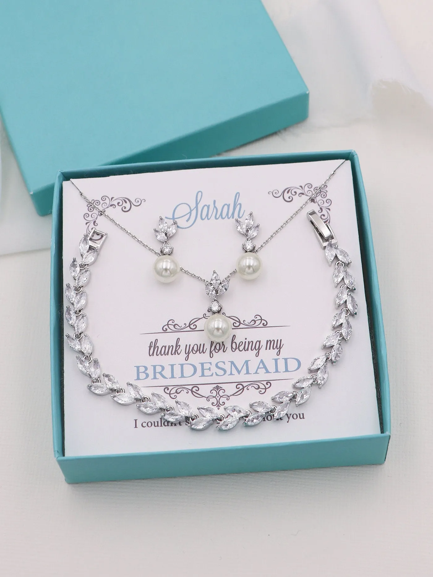 Eve Pearl CZ Jewelry Set