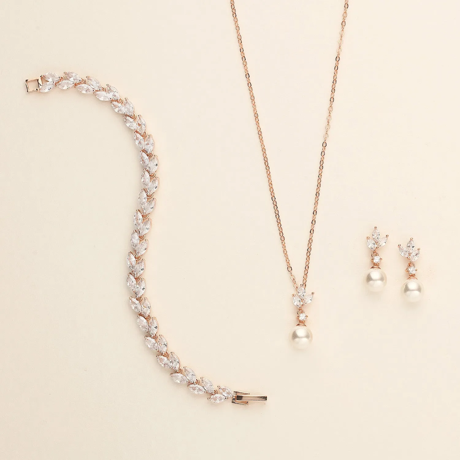 Eve Pearl CZ Jewelry Set