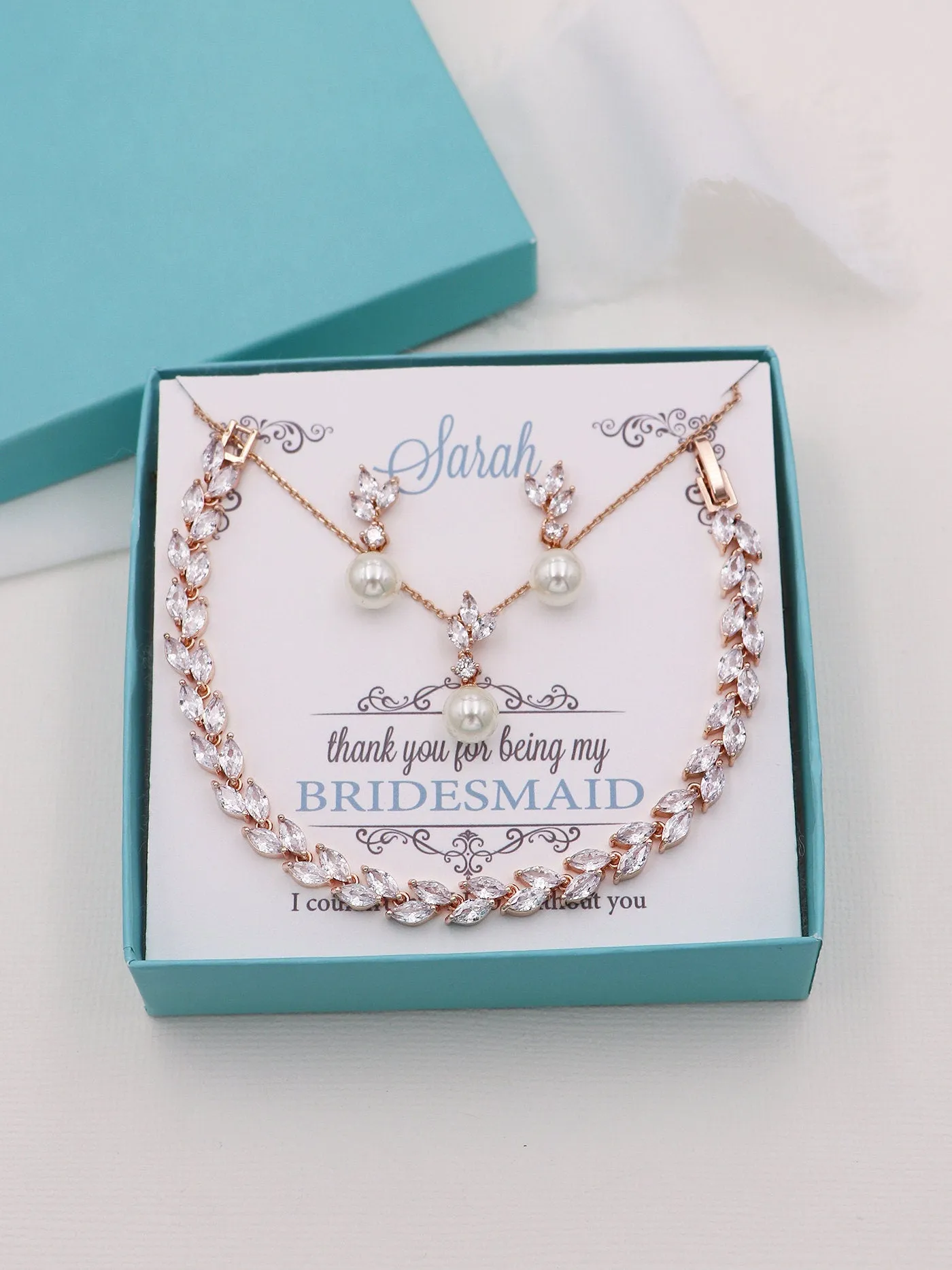 Eve Pearl CZ Jewelry Set