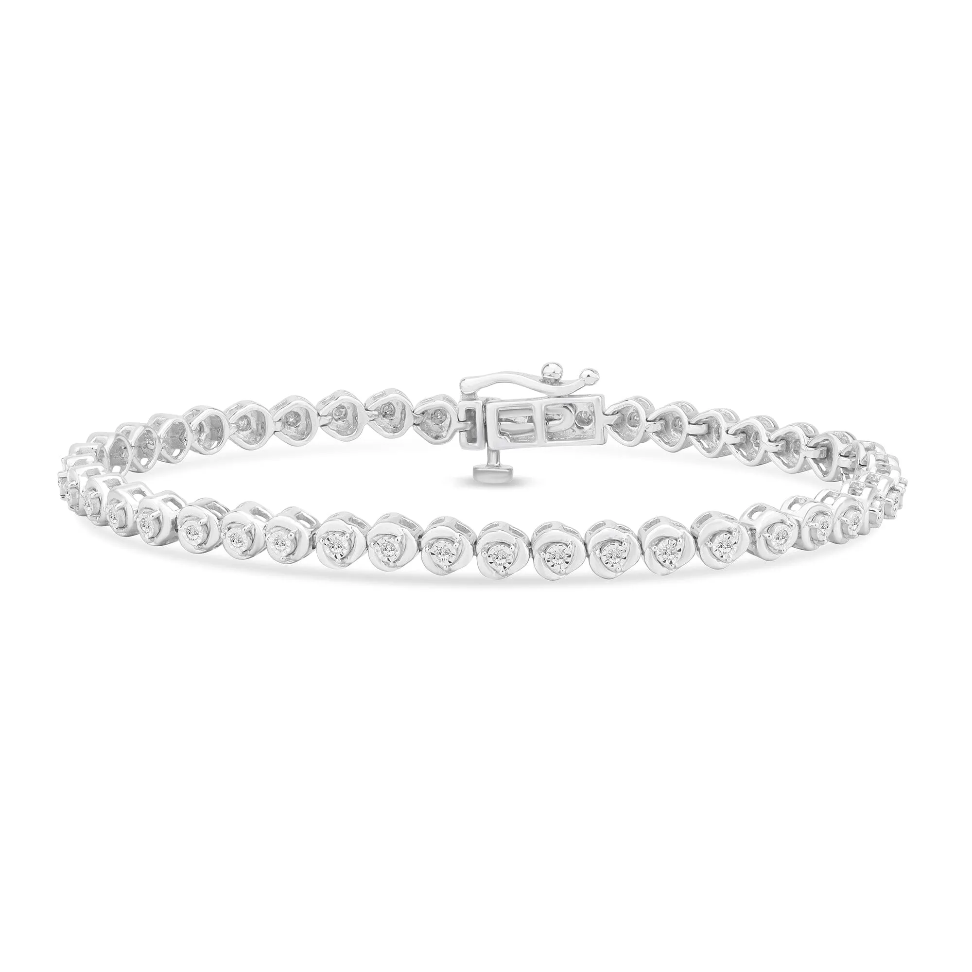 Fancy Swirl Tennis Bracelet with 1/4ct of Diamonds in Sterling Silver
