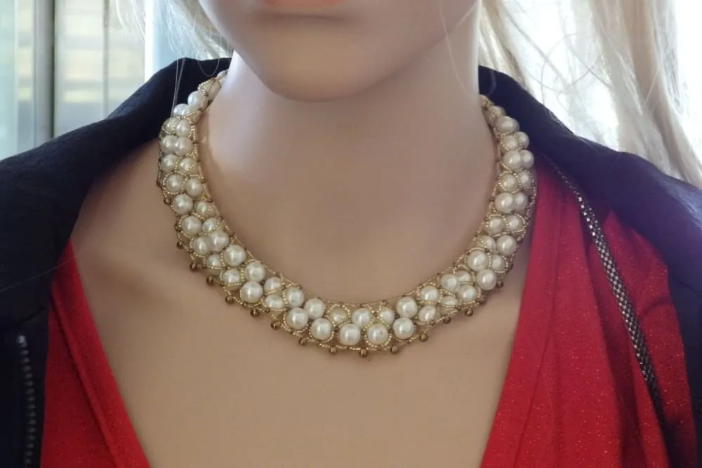 Faux pearl necklace