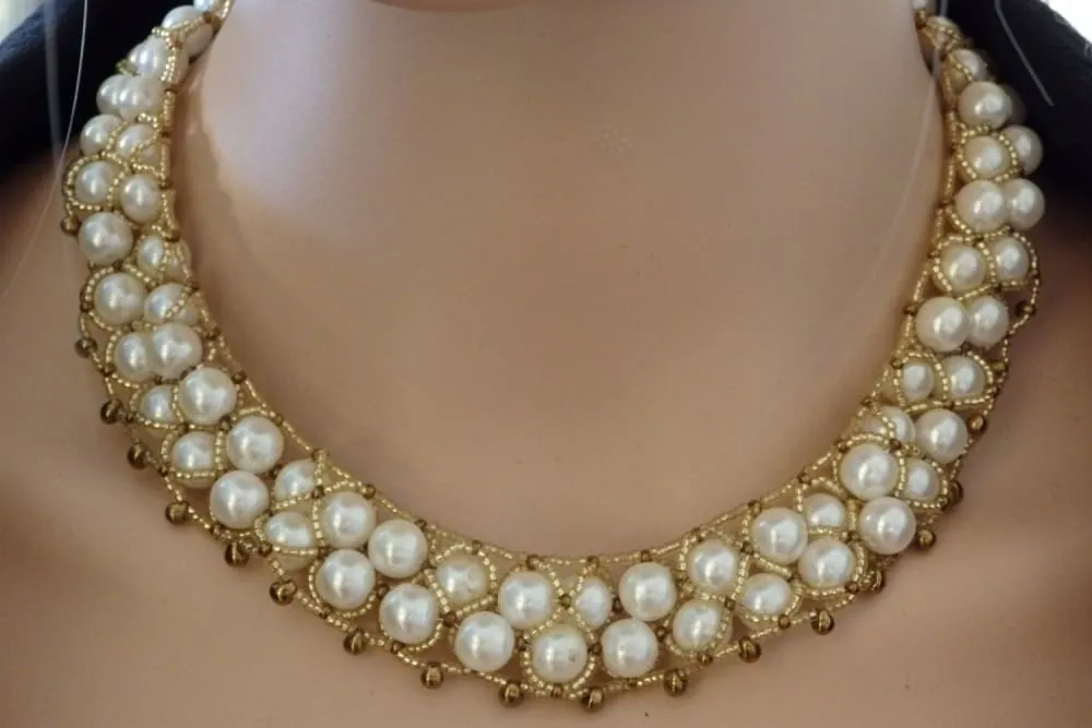 Faux pearl necklace