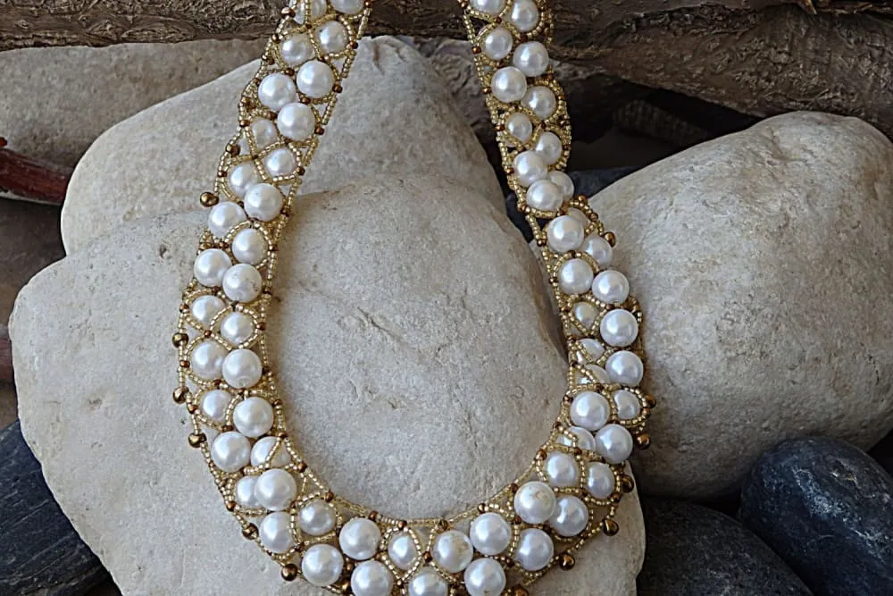 Faux pearl necklace