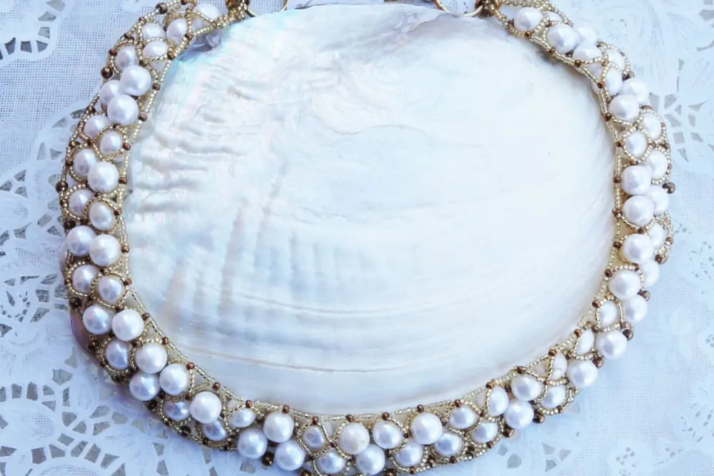 Faux pearl necklace