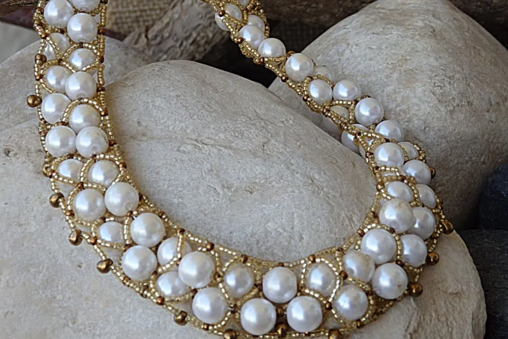 Faux pearl necklace