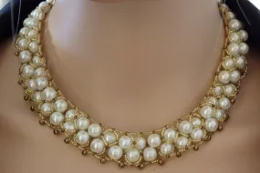 Faux pearl necklace