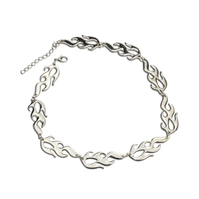 Flame decor metal chain bracelet
