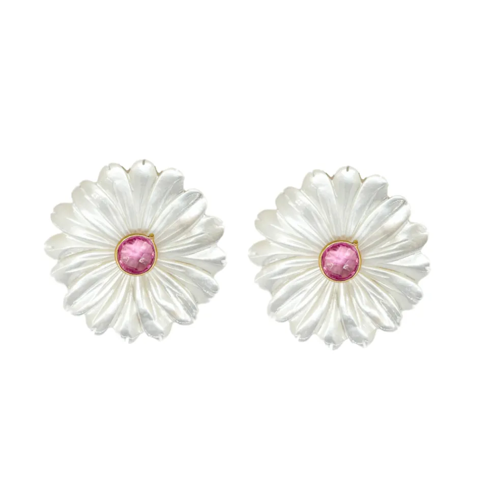Fleur Pink Quartz Earrings