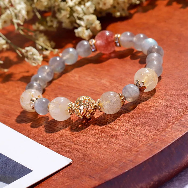 Frosty Wind Yellow Hair Crystal Bracelet Net Red Tanabata Gift